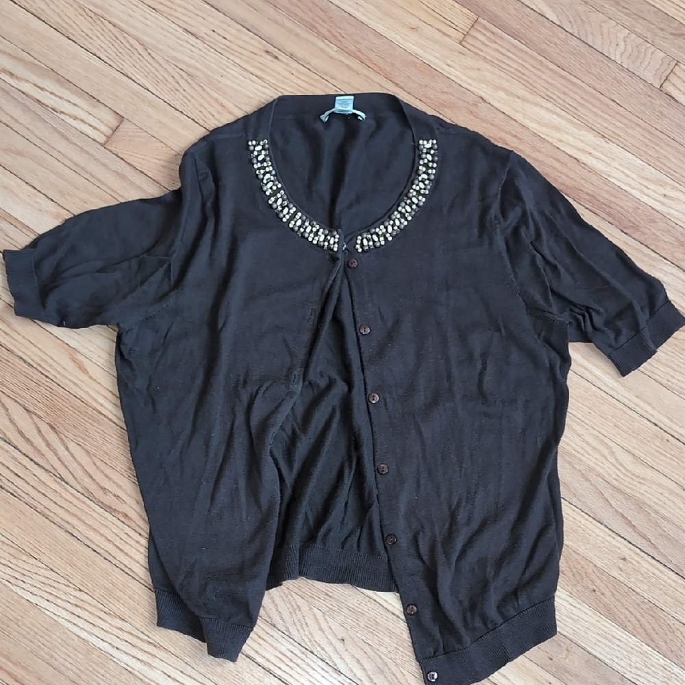 LOFT Brown Short Sleeve Sweater